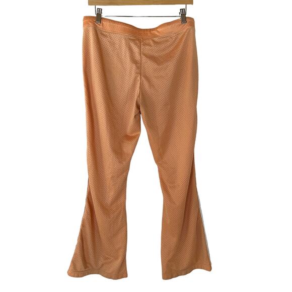 Planet Gold Peach Orange Mesh Wide Flare Leg Pants Joggers L Large - Picture 2 of 9